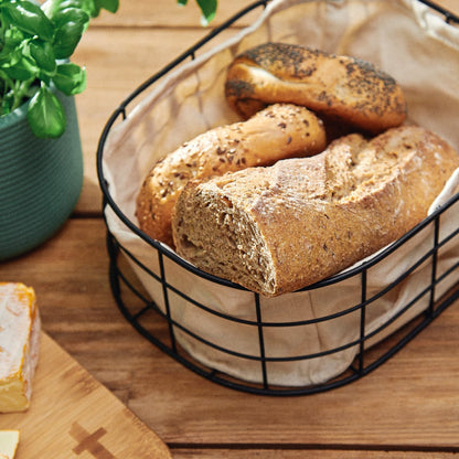 DUNCAN Black Cotton Kitchen Basket 25x21x11 cm
