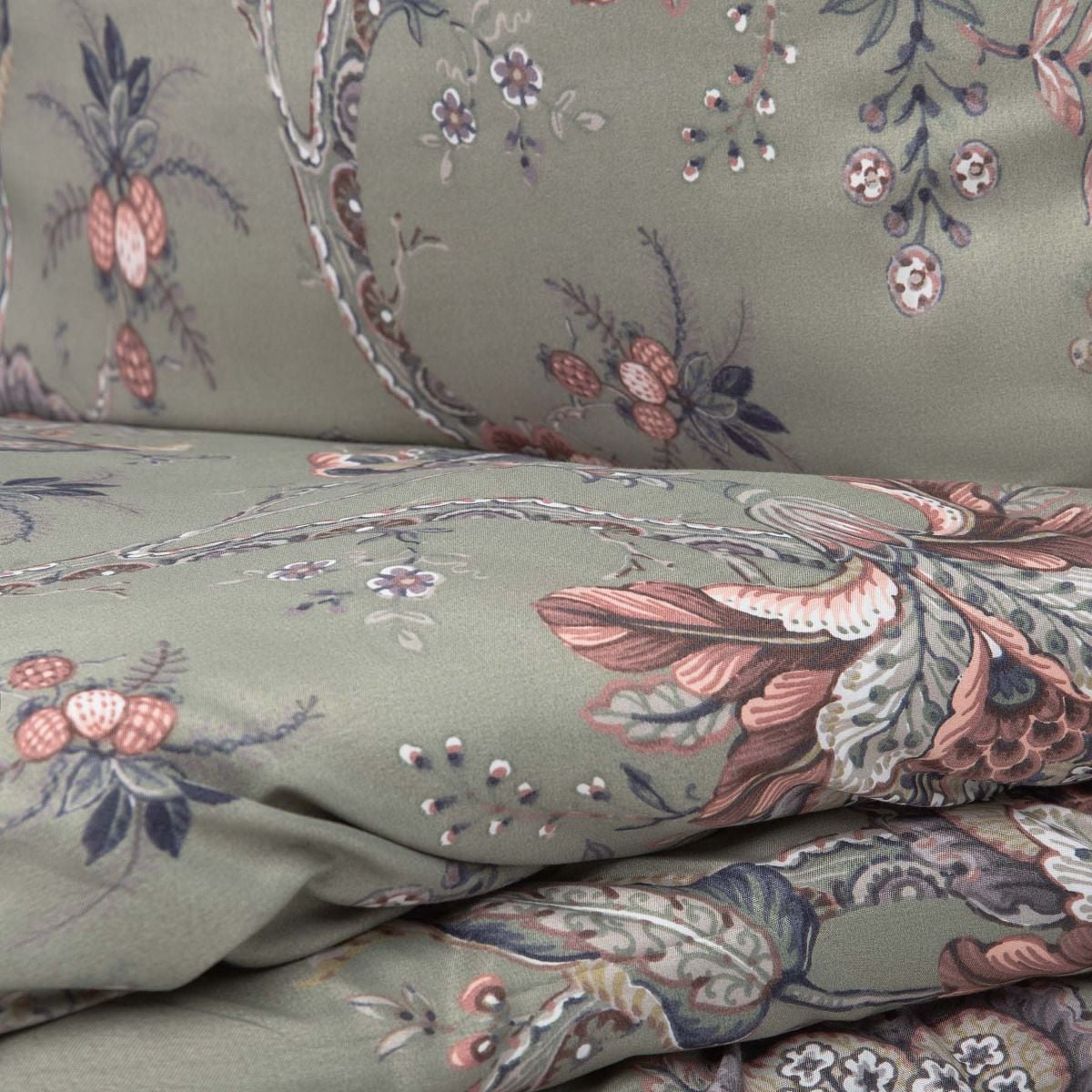 CLARAS Microfibre Grey Floral Bedding Set 200x220 cm