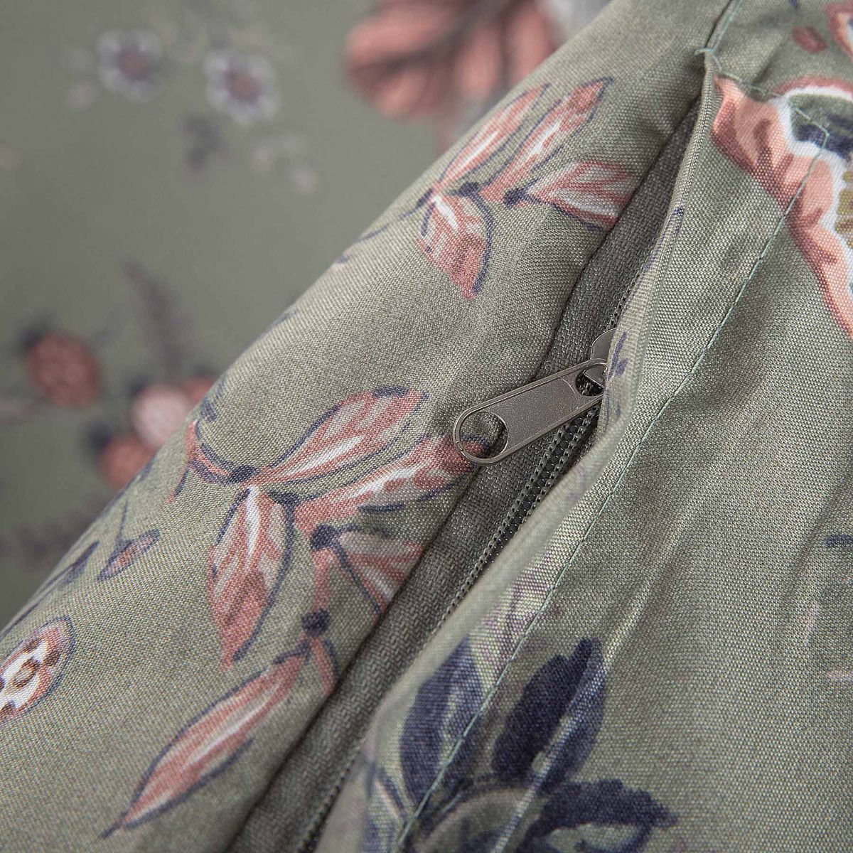 CLARAS Microfibre Grey Floral Bedding Set 200x220 cm
