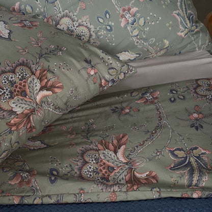CLARAS Microfibre Grey Floral Bedding Set 200x220 cm