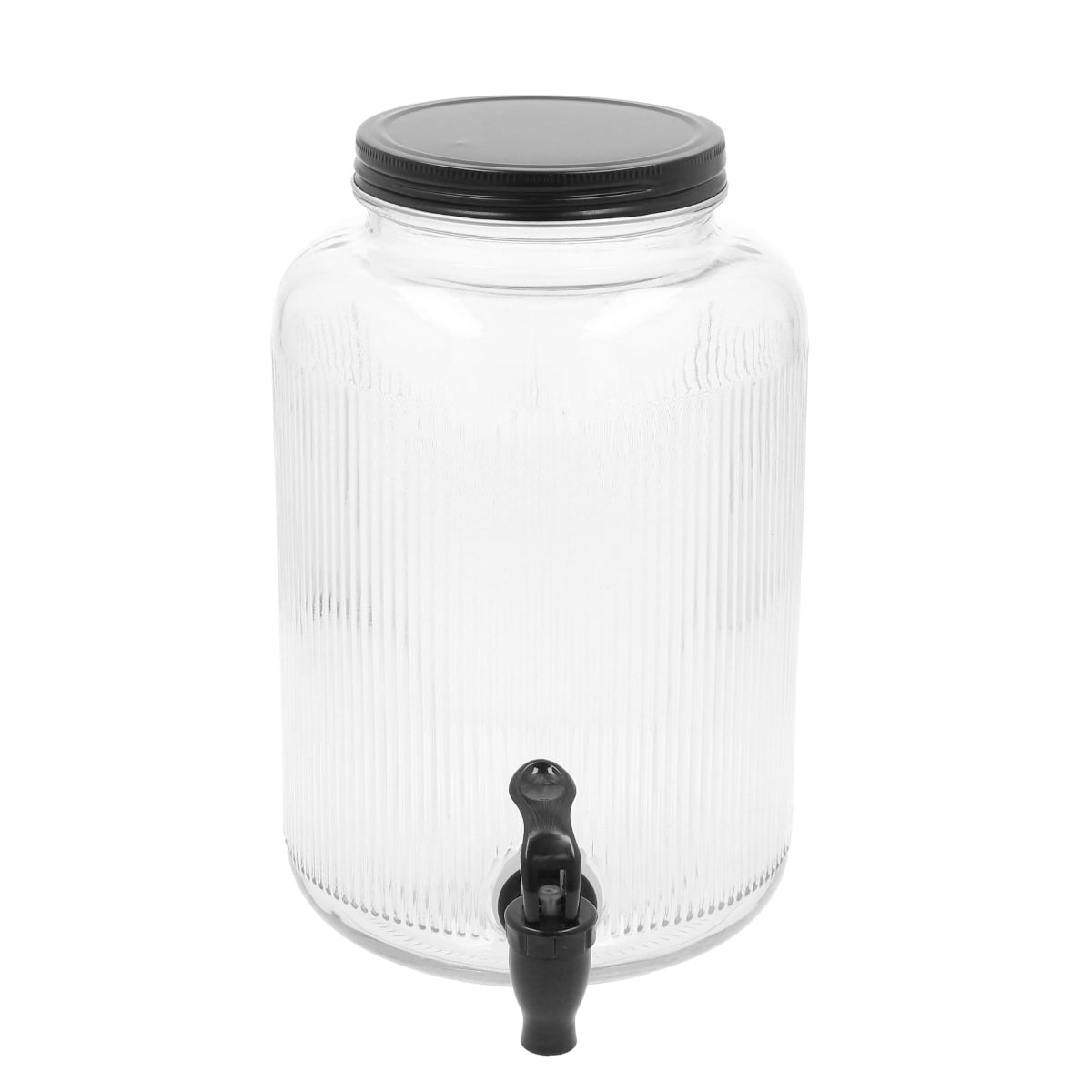 VELMO Striped Tap Jar with Black Lid - 4L