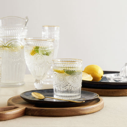 BARREL Low Glass Mug with Gold Rim 0.3L