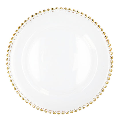 Golden Balls Glass Serving Plate 33cm