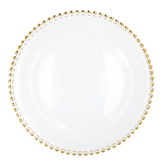 Golden Balls Glass Serving Plate 33cm