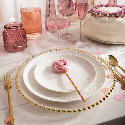 Golden Balls Glass Serving Plate 33cm