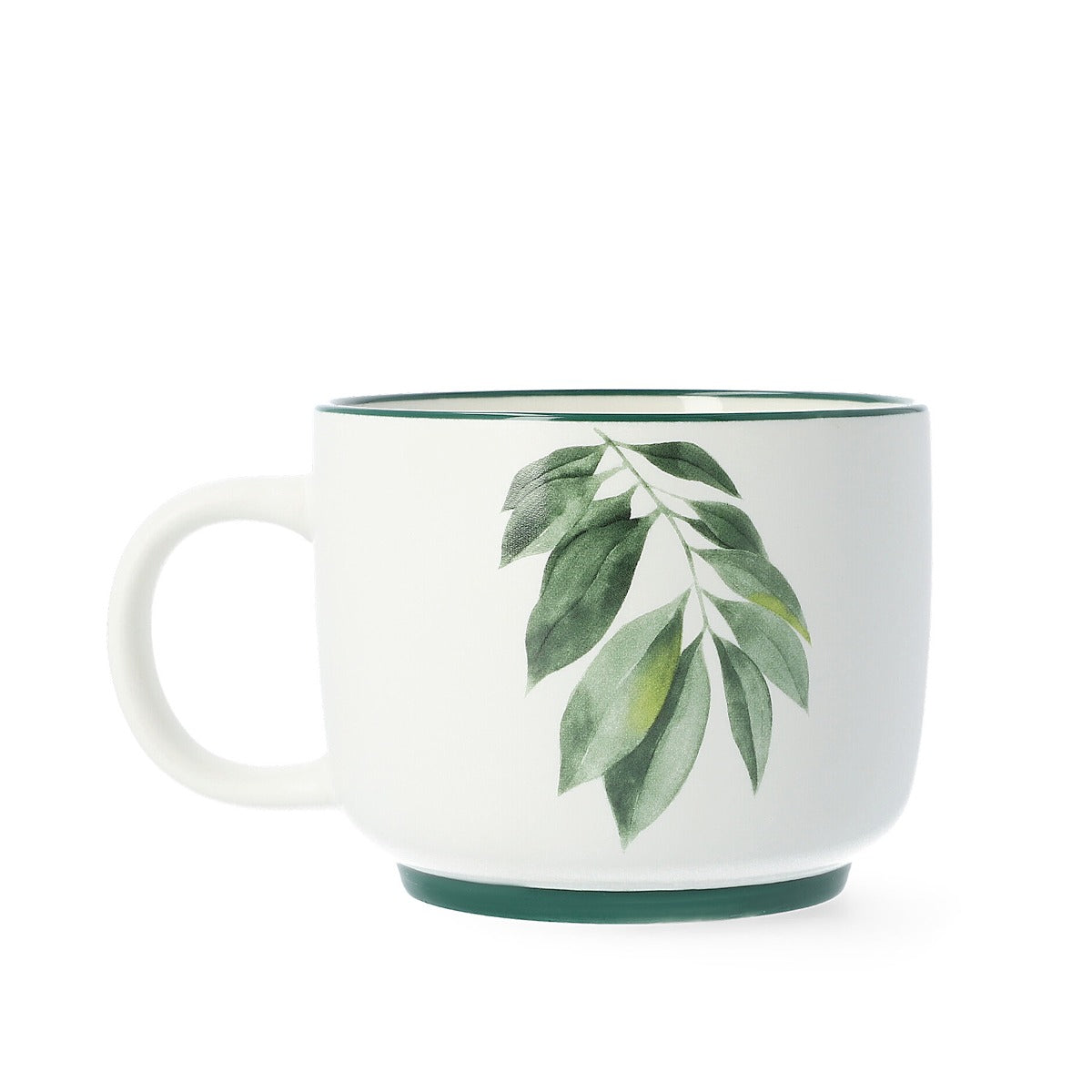 BLYDE Ceramic Mug with Rubberwood Leaf 350ml