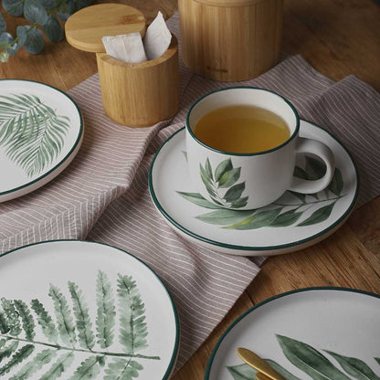 BLYDE Ceramic Mug with Rubberwood Leaf 350ml