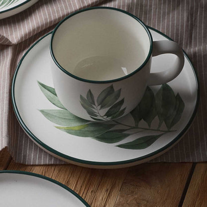 BLYDE Ceramic Mug with Rubberwood Leaf 350ml