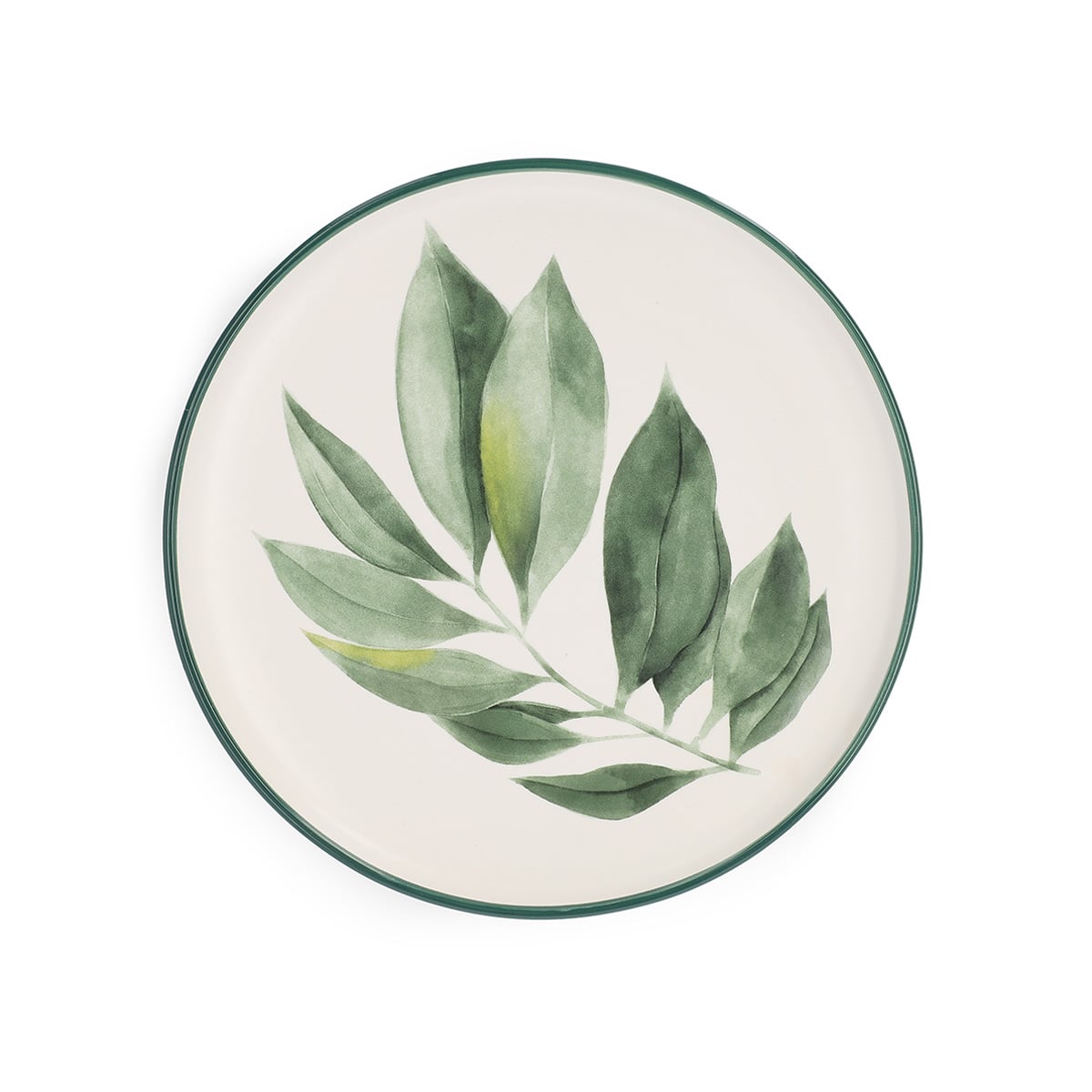 BLYDE Porcelain Plate with Rubberwood Leaf Design 20cm