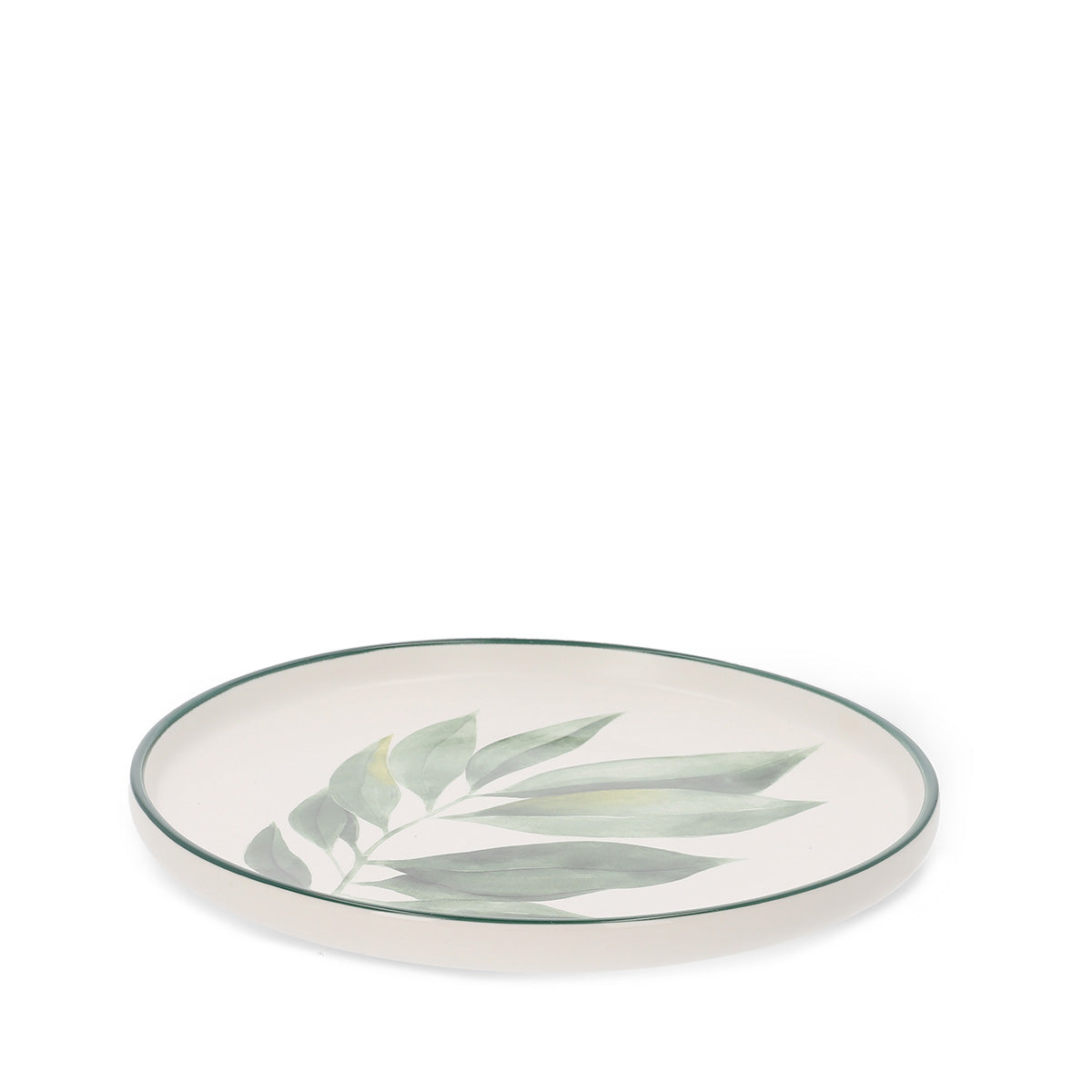 BLYDE Porcelain Plate with Rubberwood Leaf Design 20cm