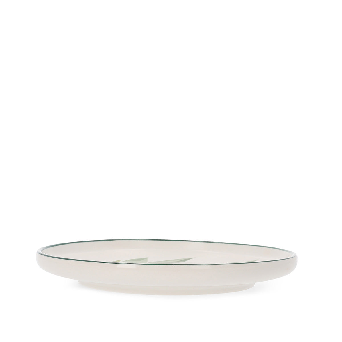 BLYDE Porcelain Plate with Rubberwood Leaf Design 20cm