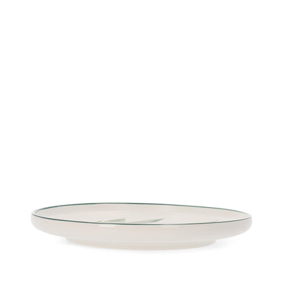 BLYDE Porcelain Plate with Rubberwood Leaf Design 20cm