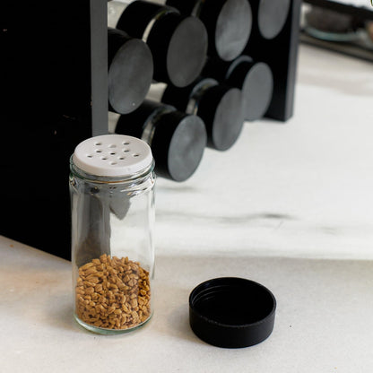 OTTO Black Spice Jar Set - 12 Jars with Stand