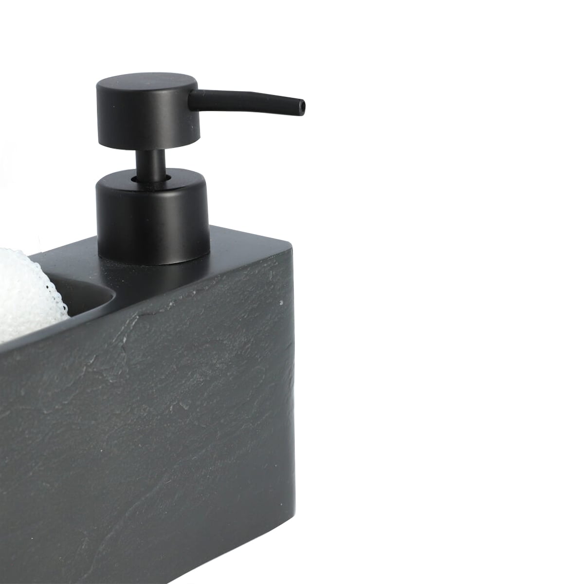 TEANA Black Soap Dispenser with Sponge Holder for Bathroom