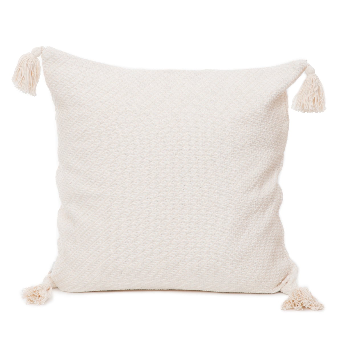 MORRIS Ecru Cushion Cover with Fringe 45x45 cm
