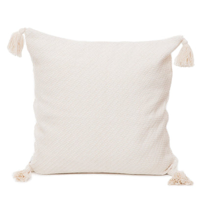 MORRIS Ecru Cushion Cover with Fringe 45x45 cm