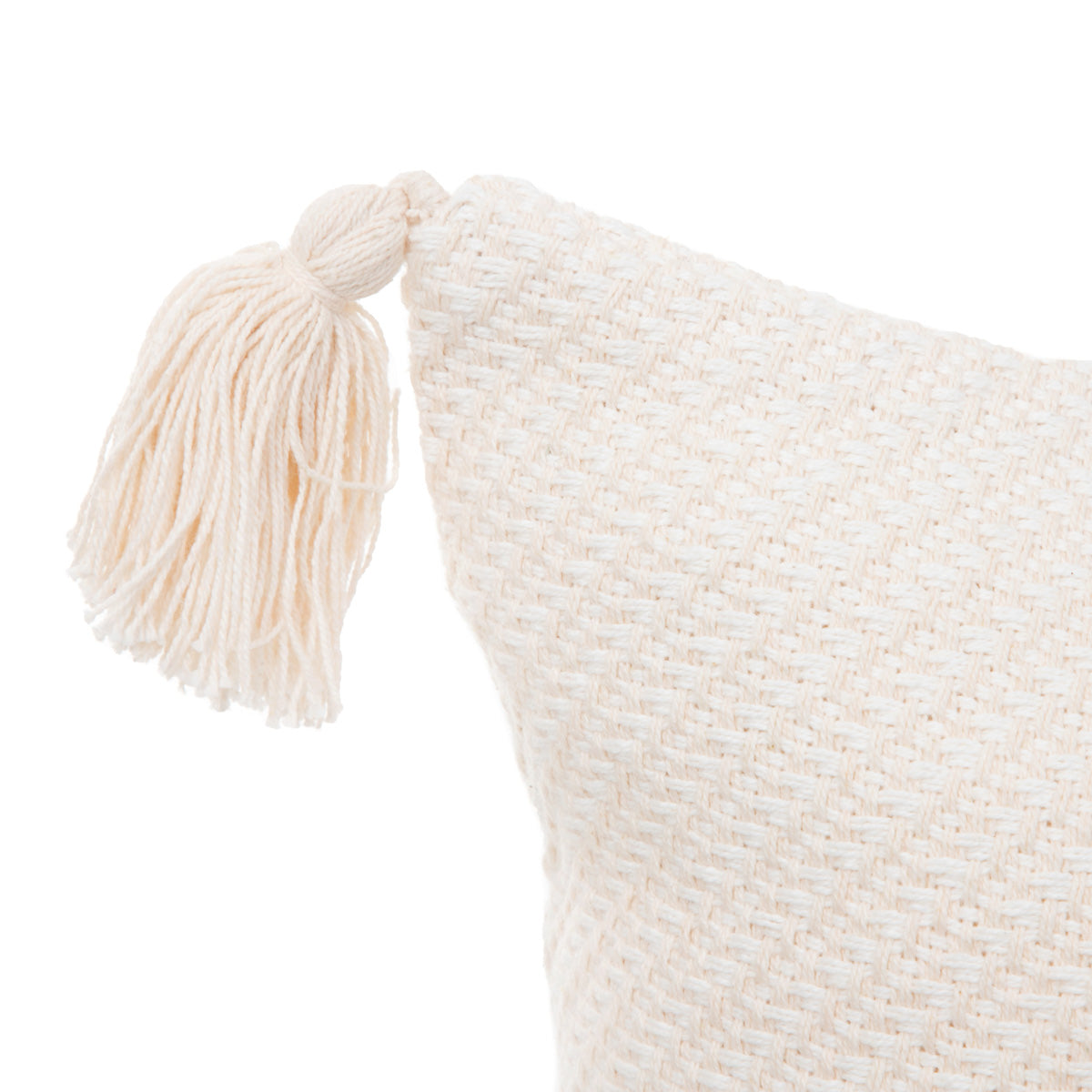 MORRIS Ecru Cushion Cover with Fringe 45x45 cm