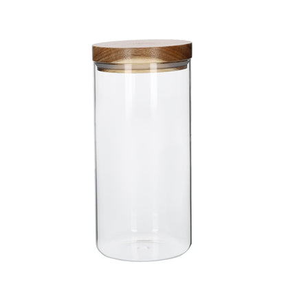 Carlos Glass Container with Acacia Lid M - 1.2L
