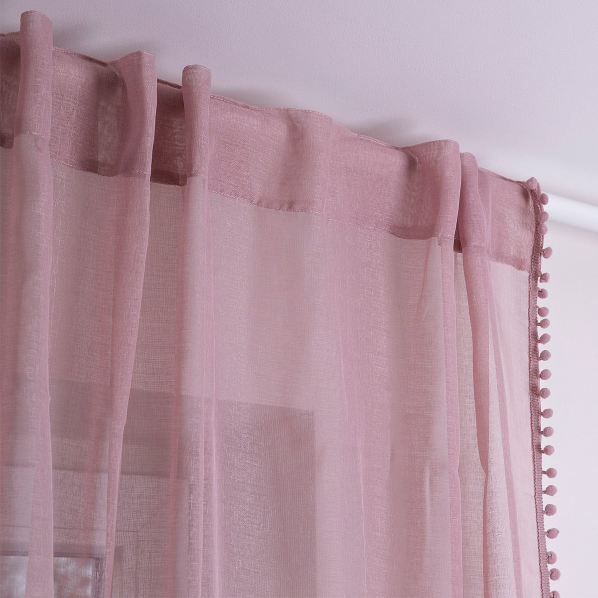 ADI Dirty Pink Pom Pom Curtain Blind 140x250 cm