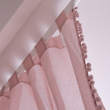 ADI Dirty Pink Pom Pom Curtain Blind 140x250 cm