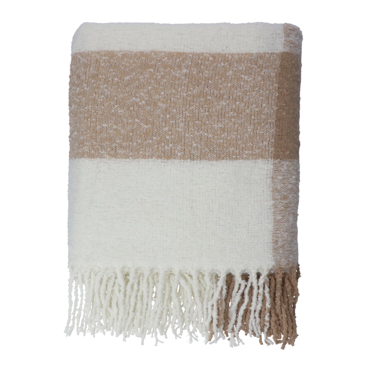 ALLORA Ecru Boucle Yarn Blanket 130x170 cm