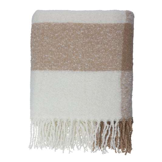 ALLORA Ecru Boucle Yarn Blanket 130x170 cm