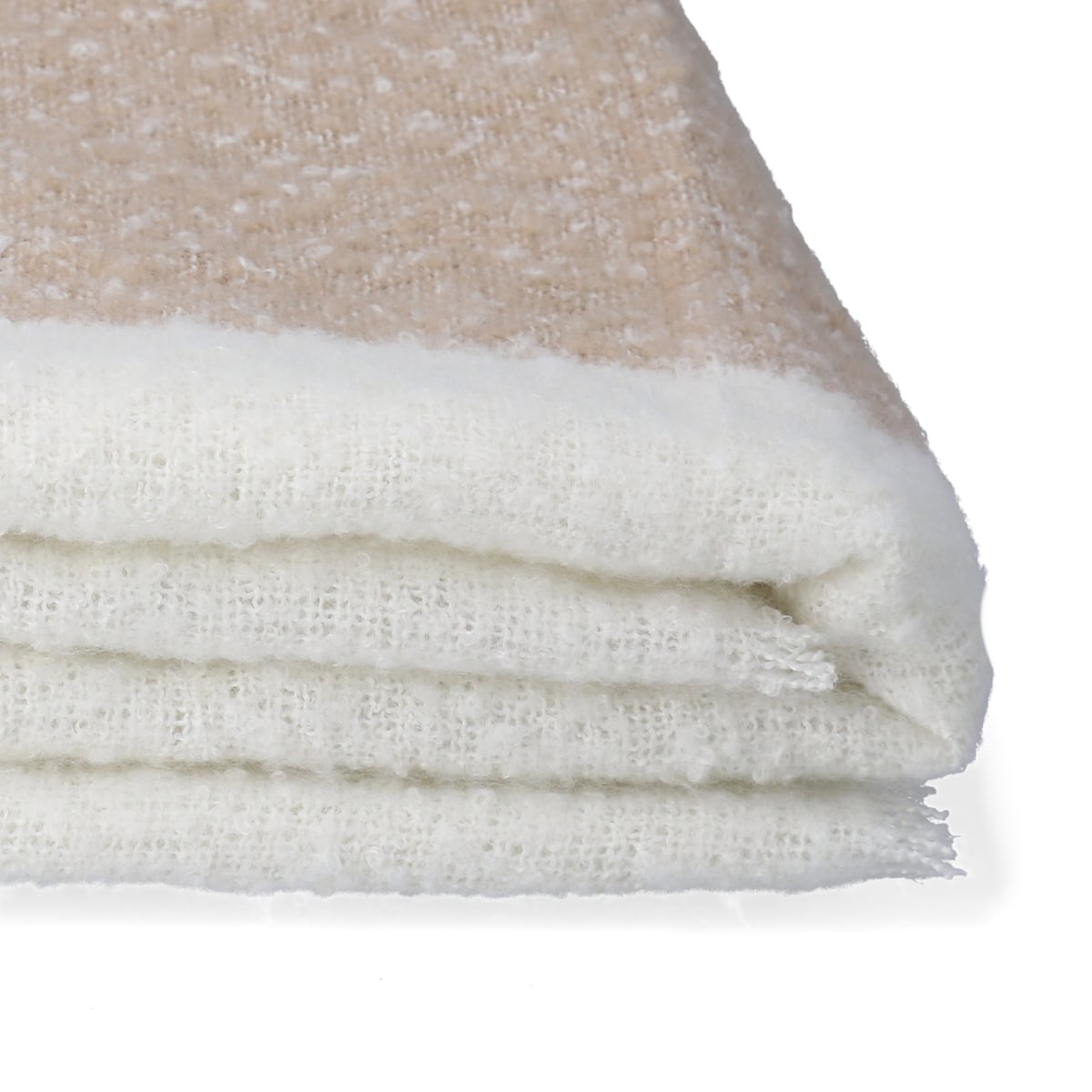 ALLORA Ecru Boucle Yarn Blanket 130x170 cm