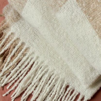 ALLORA Ecru Boucle Yarn Blanket 130x170 cm