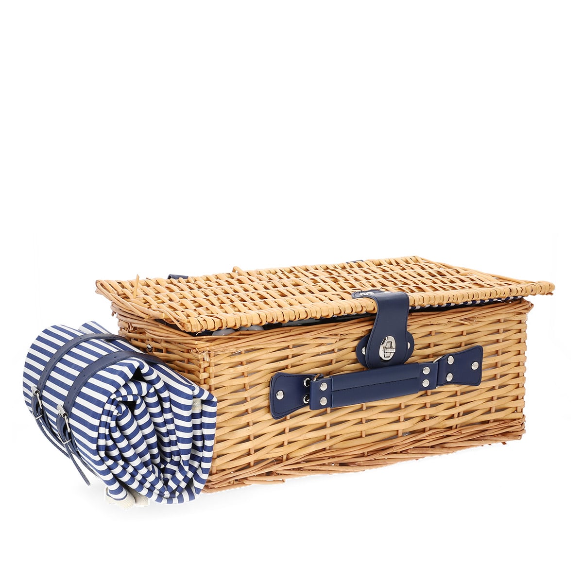 Orlando Natural Picnic Basket for 4 People with Mat