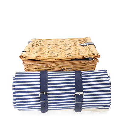 Orlando Natural Picnic Basket for 4 People with Mat