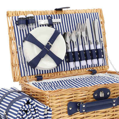 Orlando Natural Picnic Basket for 4 People with Mat