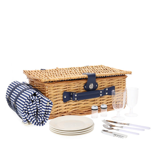 Orlando Natural Picnic Basket for 4 People with Mat