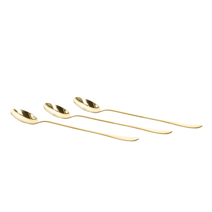 STILO Gold Latte Spoons Set of 3