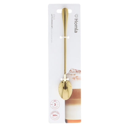 STILO Gold Latte Spoons Set of 3
