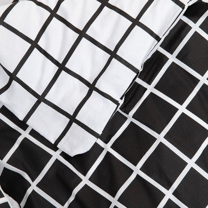REYES Cotton Bicolour Black and White Bedding Set 220x200 cm