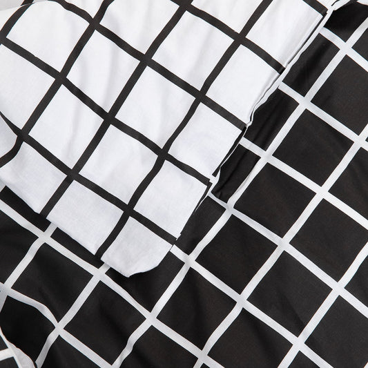 REYES Cotton Bicolour Black and White Bedding Set 220x200 cm
