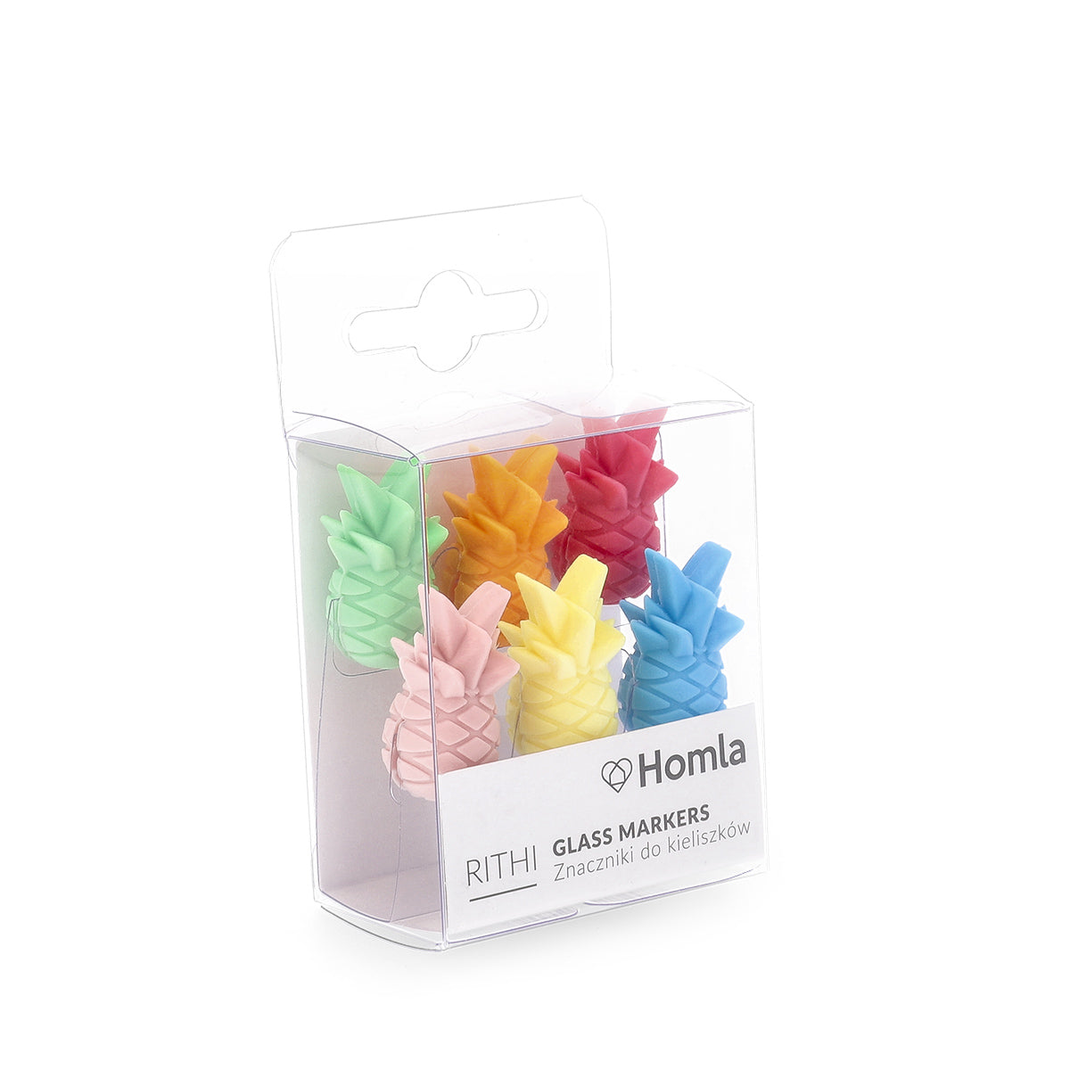 Tag set RITHI Pineapple Glass Tags Set - 6 Colorful Drink Markers