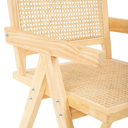 Armchair ROTIN Wooden with Viennese Braid 50x55x78 cm