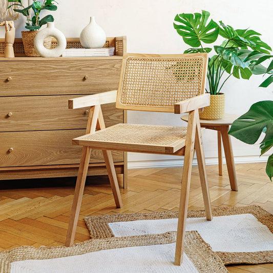 Armchair ROTIN Wooden with Viennese Braid 50x55x78 cm