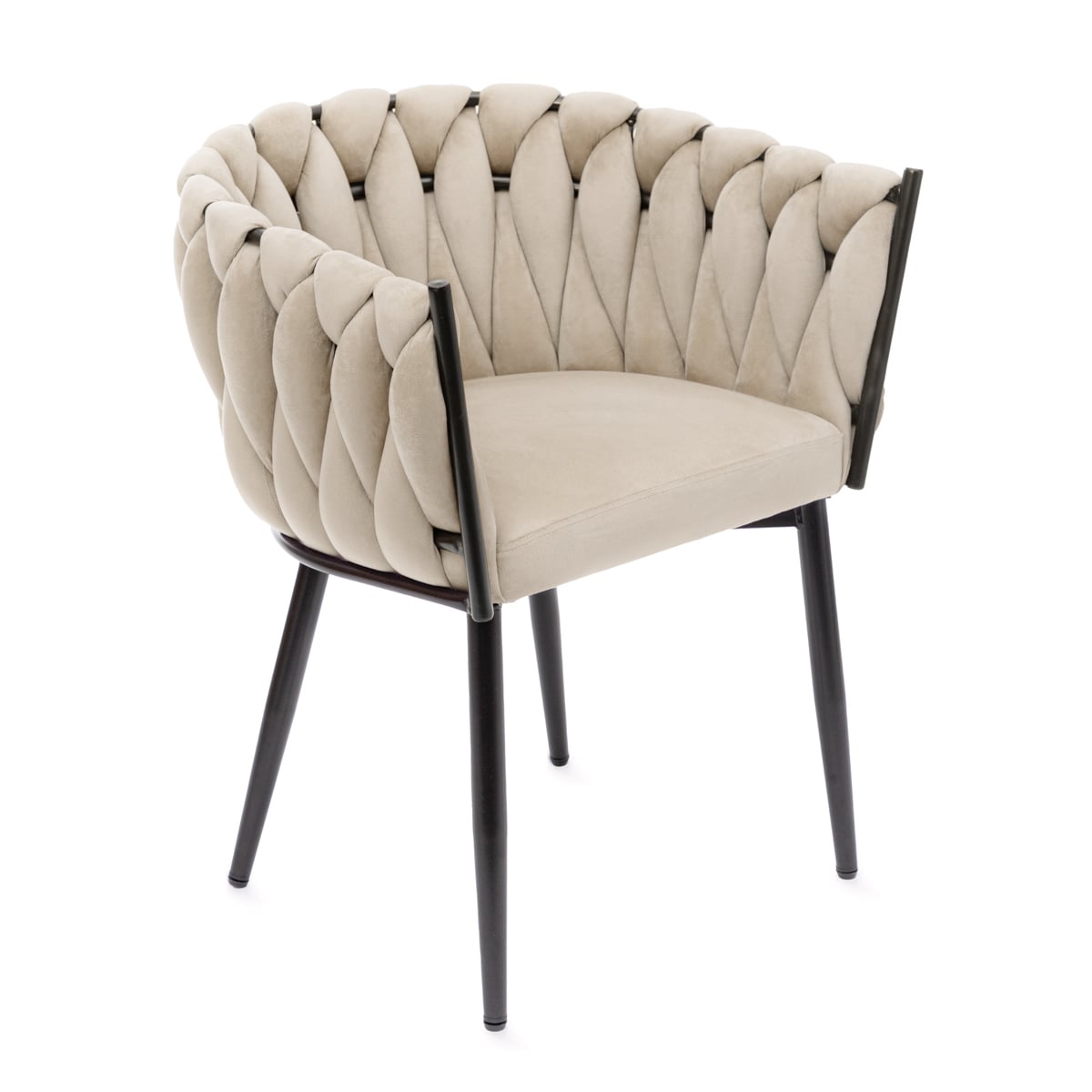 Chair PRINSSI Velour Beige 64x54x73 cm