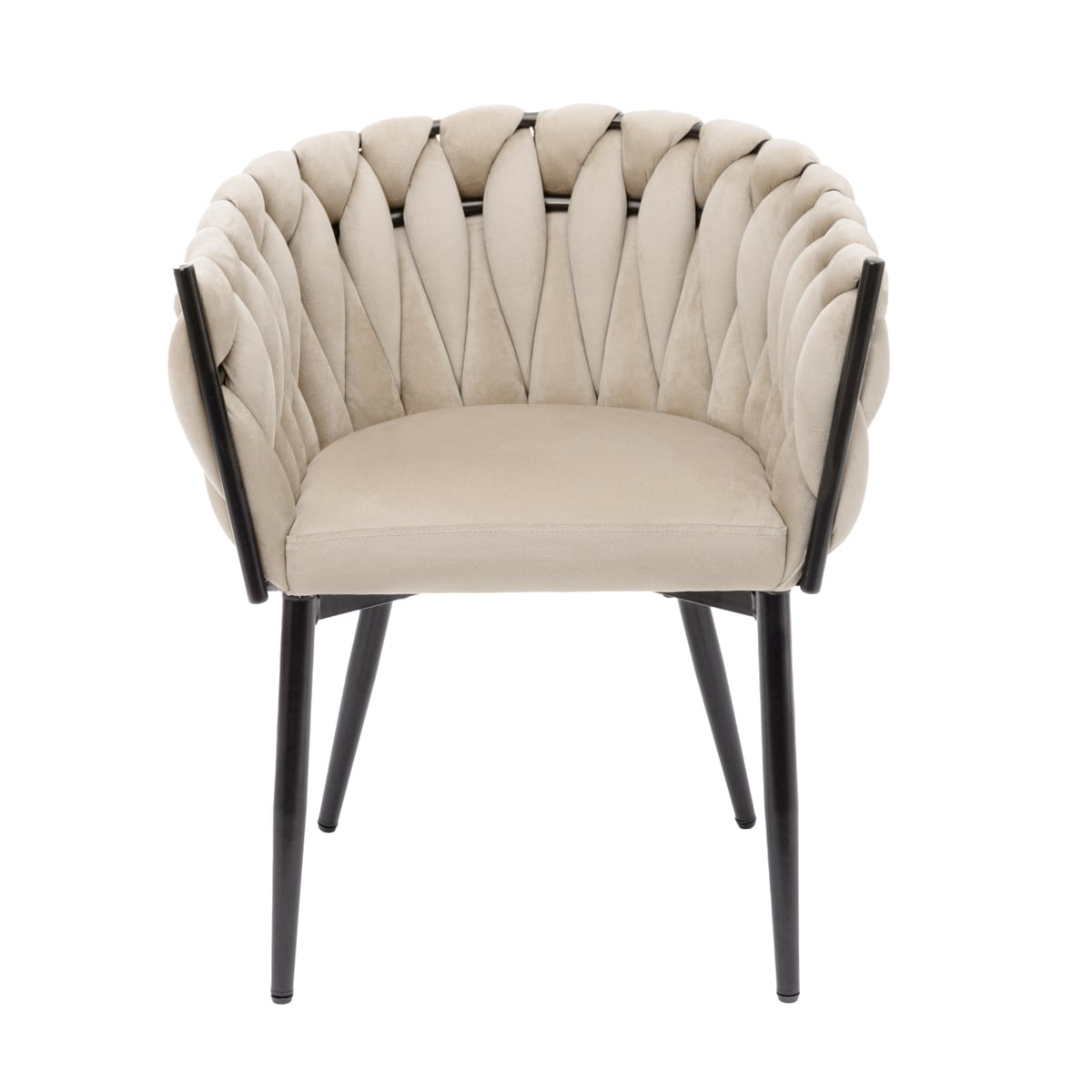 Chair PRINSSI Velour Beige 64x54x73 cm