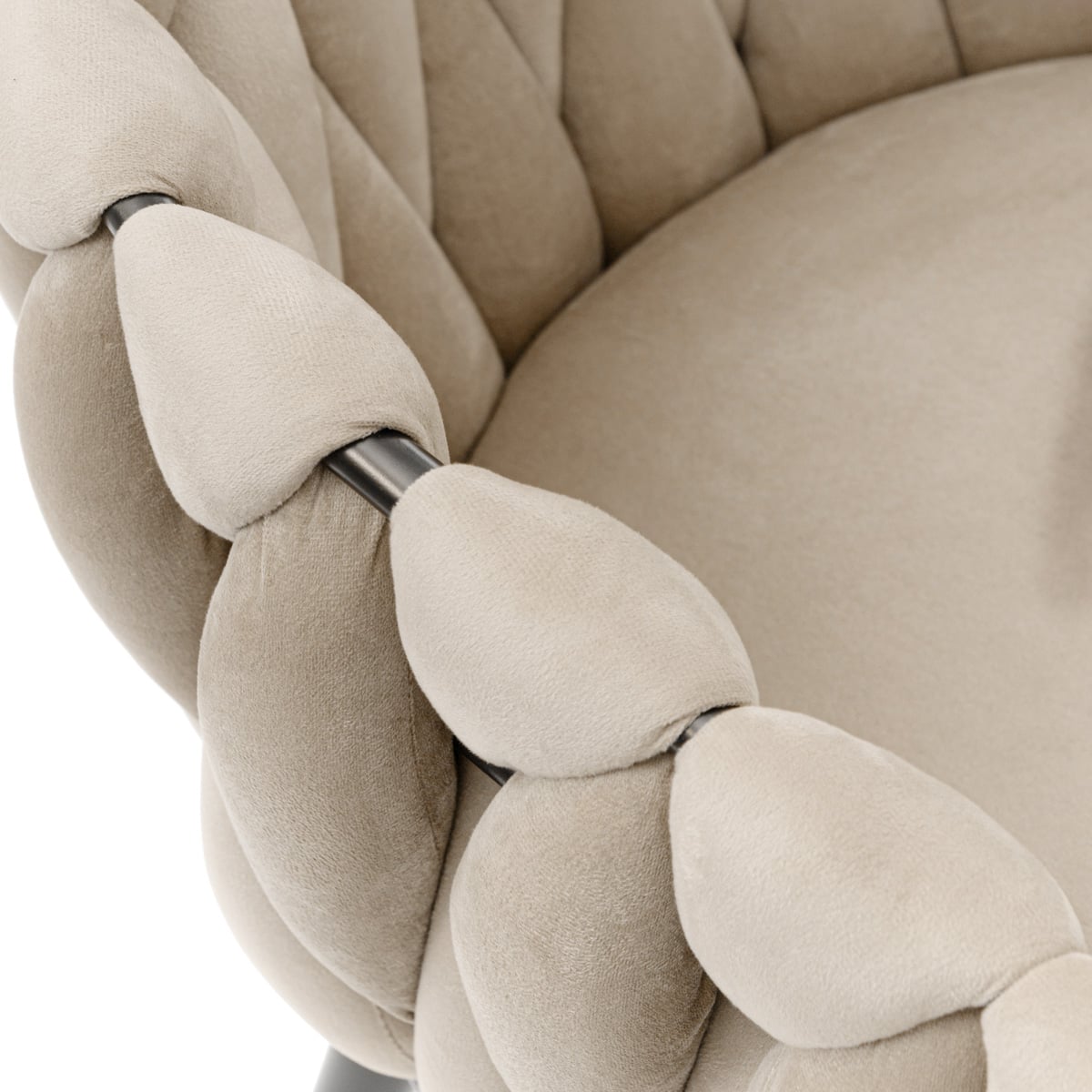 Chair PRINSSI Velour Beige 64x54x73 cm