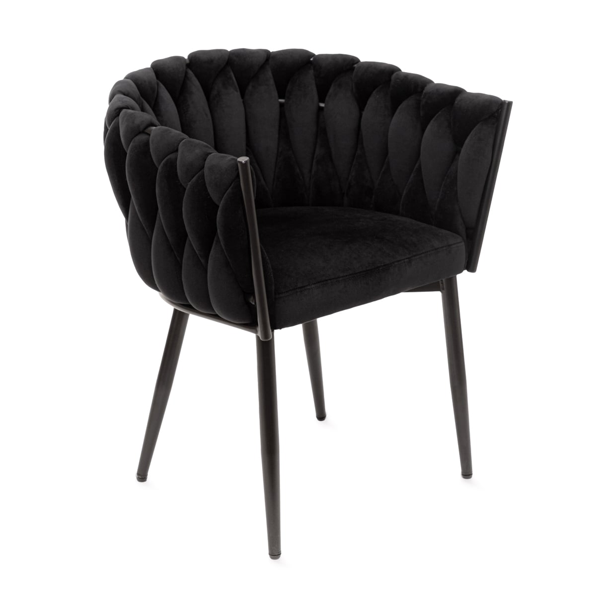 Chair PRINSSI Velour Black 64x54x73 cm