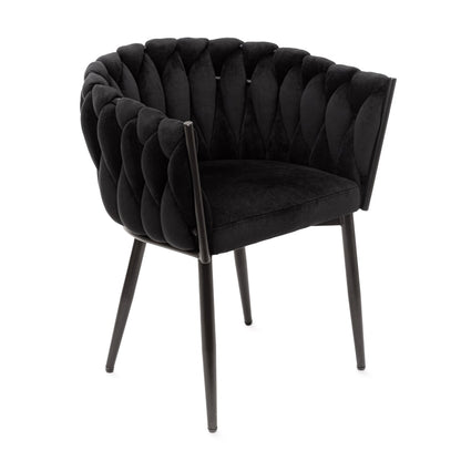 Chair PRINSSI Velour Black 64x54x73 cm