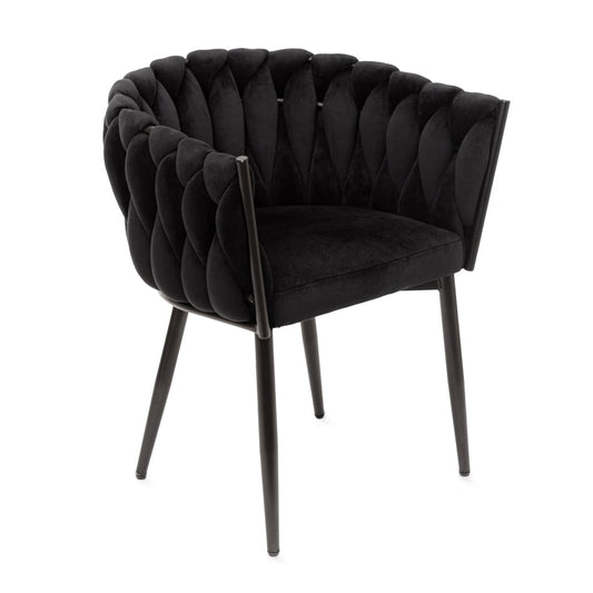 Chair PRINSSI Velour Black 64x54x73 cm