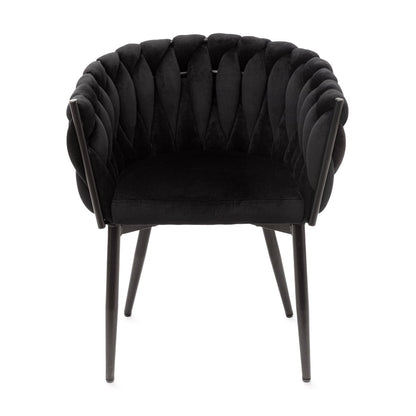 Chair PRINSSI Velour Black 64x54x73 cm