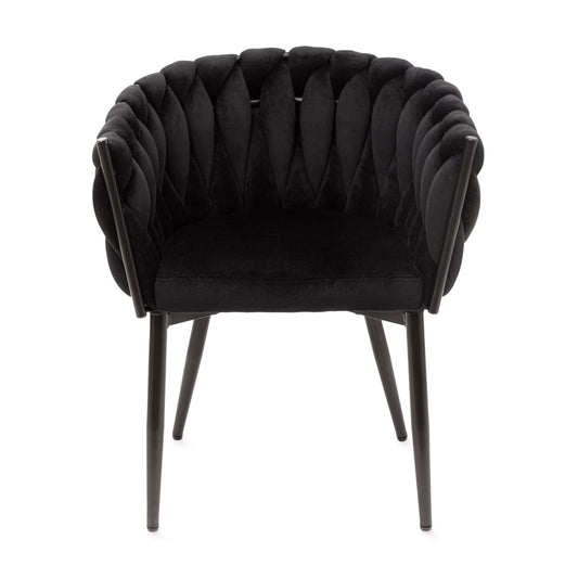 Chair PRINSSI Velour Black 64x54x73 cm