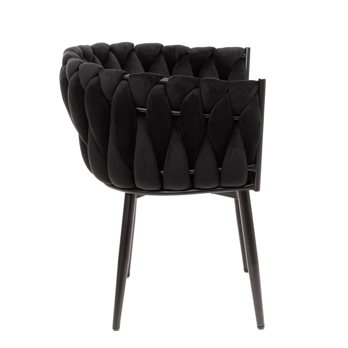 Chair PRINSSI Velour Black 64x54x73 cm