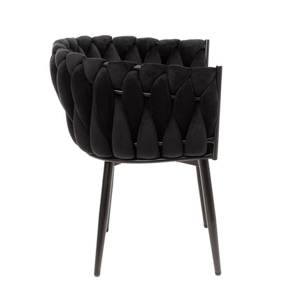 Chair PRINSSI Velour Black 64x54x73 cm