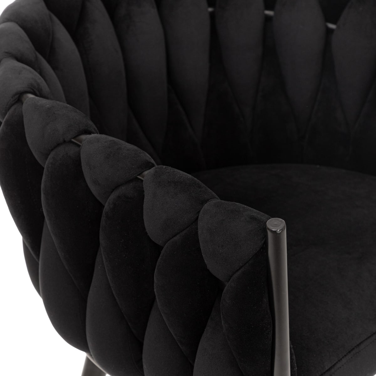 Chair PRINSSI Velour Black 64x54x73 cm